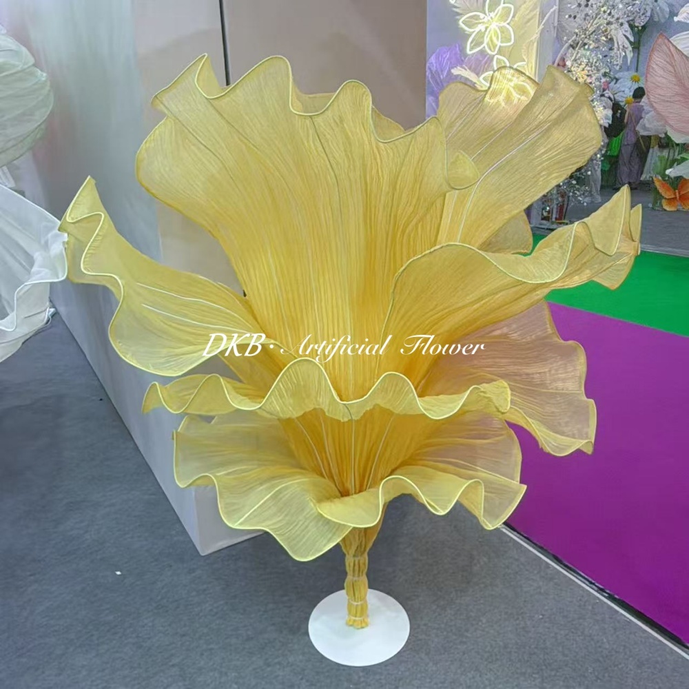 factory customized handmade giant silk yellow organza.jpg