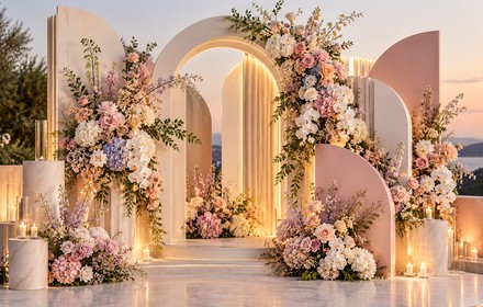 定制花卉背景板 440x280