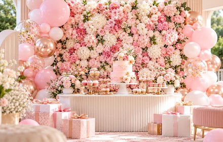 派对花卉背景墙 440x280
